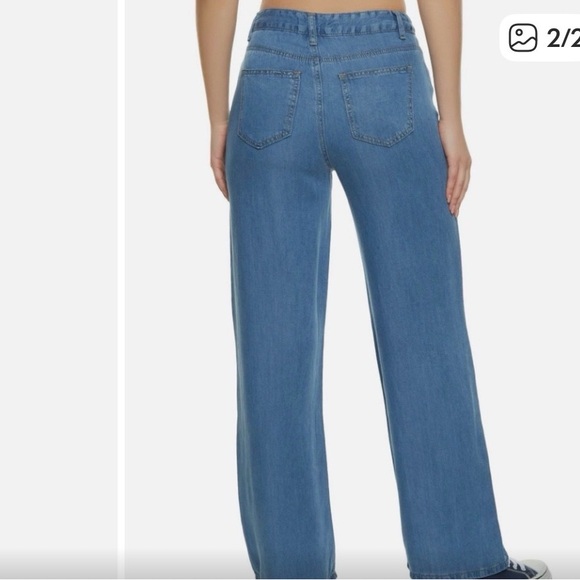 NWT Casual soft Wide-Leg Light Blue Denim Joggers - Picture 2 of 10